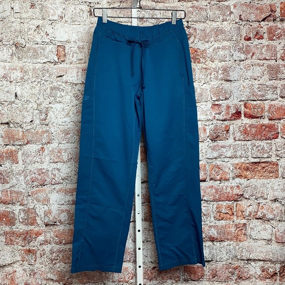 Dickieʻs Womenʻs Petite Blue Elastic Drawstring Waist Cargo Scrub Pants Small - Picture 1 of 6